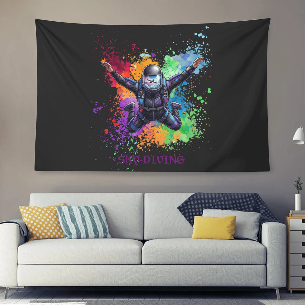 USA-Made Sky Diving Tapestry for Home and Office Decor