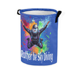 Skydiver Laundry Basket - Side view with design and handles | Our Phoenix Rise