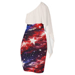 Patriotic One Shoulder Midi Dress - Side view on mannequin | Our Phoenix Rise
