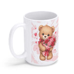 Valentines Teddy Bear Coffee Mug 15oz White - View 5 | Our Phoenix Rise