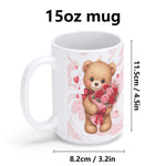 Valentines Teddy Bear Coffee Mug 15oz White - View 8 | Our Phoenix Rise