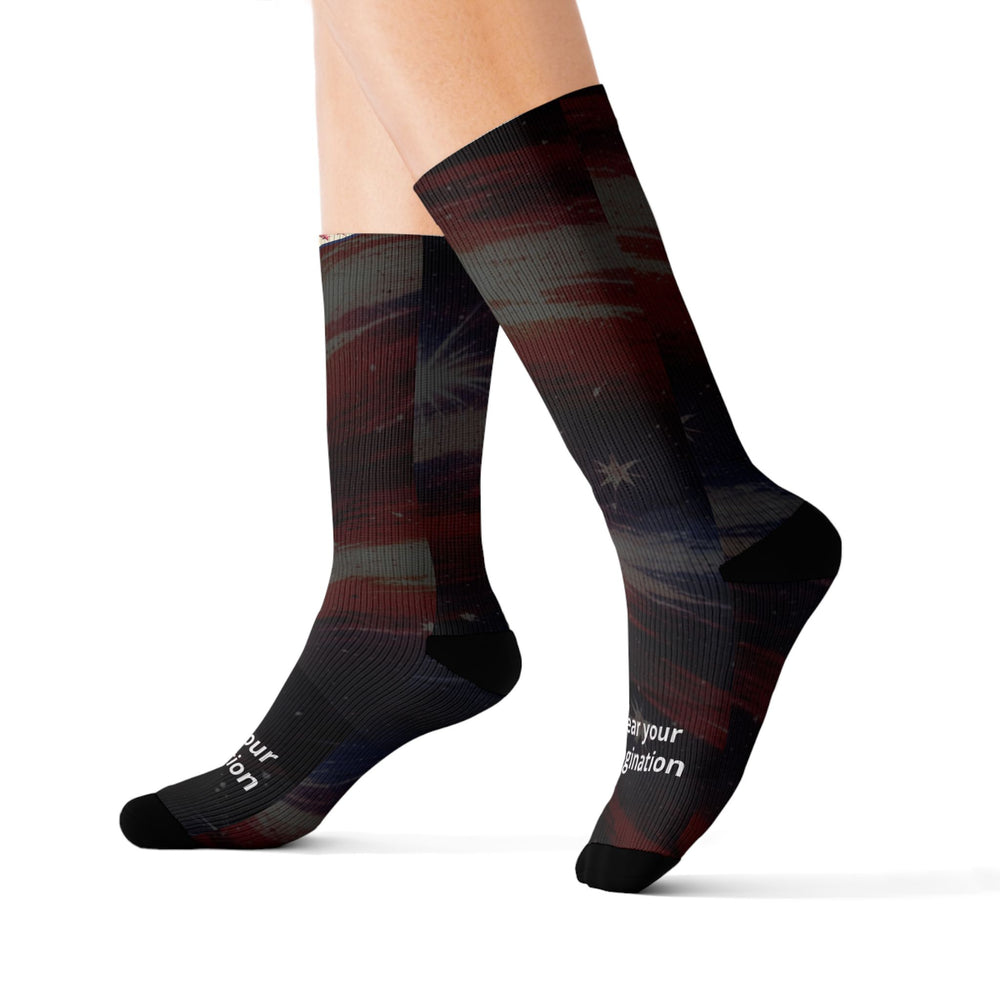 American Flag Sublimation Socks — Patriotic Eagle Graphic Crew Socks