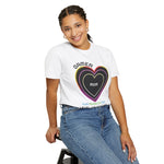 Gamer Mom T‑Shirt — 'Our Phoenix Rise, Level Up Together' Neon Heart Tee