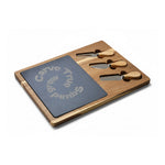 Engraved Acacia & Slate Charcuterie Board | Personalized Serving Set