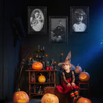 3D Lenticular Horror Portrait Halloween Photo Frame Set - Lifestyle Wall Decor with Pumpkins | Our Phoenix Rise
