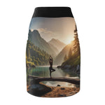 Yoga Pencil Skirt - Serene Lake Scene Design Workout Skirt - Iron Phoenix GHG