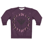 Lunar Phases Moth Sweatshirt | Moon Cycle Graphic Pullover