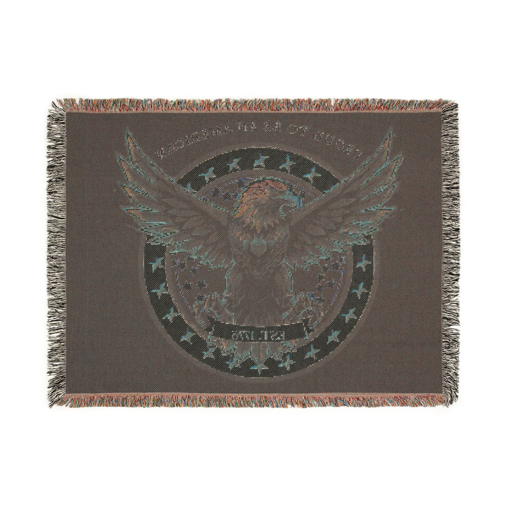 Patriotic Eagle Woven Blanket — "Proud to Be an American" Throw