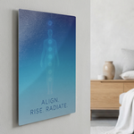 Glossy Aluminum Yoga Art Panel – Minimalist Metal Print Meditation Room Decor