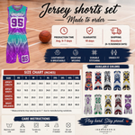 Abstract Athletic Short Set Purple Teal S-4XL