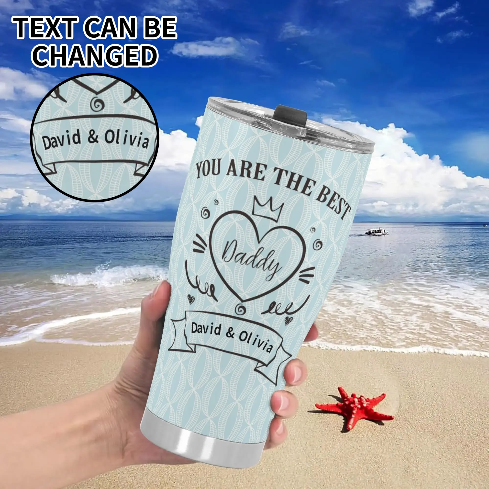 3D Personalized Stainless Steel Tumbler 30oz Printed Cup Gift