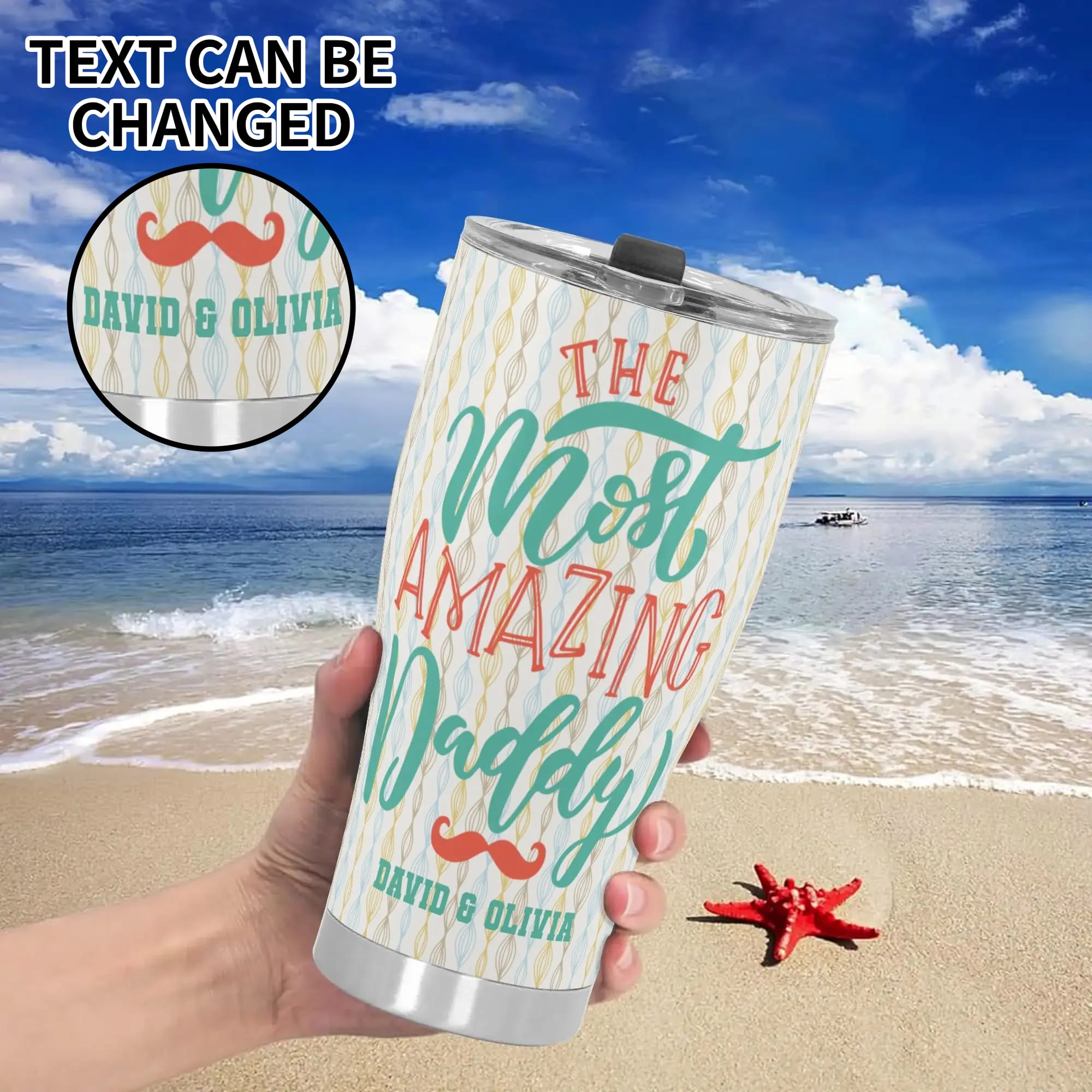 3D Personalized Stainless Steel Tumbler 30oz Printed Cup Gift