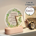 Personalized Custom Name Acrylic LED Night Light - inspirational quote and botanical wreath | Our Phoenix Rise