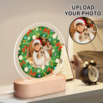 Personalized Christmas Photo Night Light - Festive Wreath Design with Child and Dog | Our Phoenix Rise
