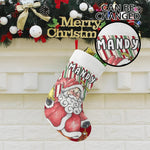 Personalized Santa Christmas Stocking - Hanging on mantel with gifts | Our Phoenix Rise