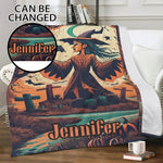 Personalized Halloween Witch Throw Blanket - full view living room | Our Phoenix Rise