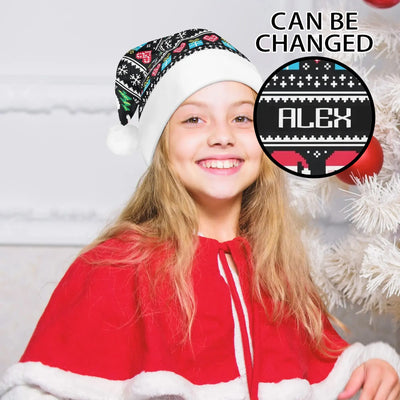 Personalized Ugly Sweater Christmas Santa Hat - child wearing with custom name example | Our Phoenix Rise