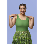 Verdant Blade Skater Dress | Green Summer Dress - Iron Phoenix GHG