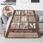 Personalized Photo Mom Blanket - Mother's Day design with example photos on couch | Our Phoenix Rise