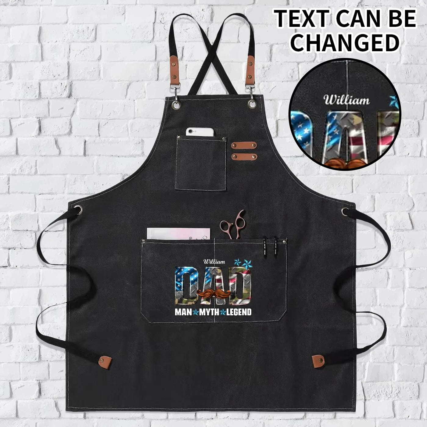 Personalized Dad Apron Man Myth Legend