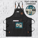 Personalized Dad Apron with Tools Design - Black Front View | Our Phoenix Rise