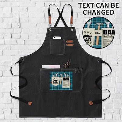 Personalized Dad Apron with Tools Design - Black Front View | Our Phoenix Rise