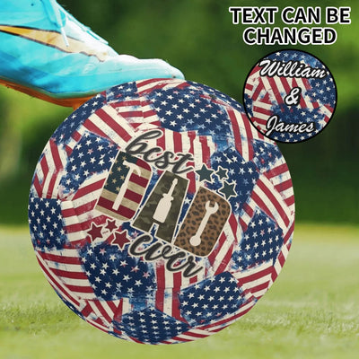 Personalized Best Dad Ever Soccer Ball - US Flag Pattern in Play | Our Phoenix Rise