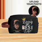 Personalized Makeup Bag - Living My Best Life, with photo upload prompt | Our Phoenix Rise