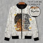 Personalized African American Bomber Jacket - Front view with custom name | Our Phoenix Rise