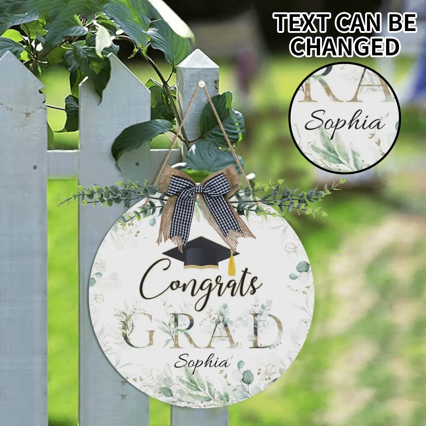 Personalized Graduation Welcome Sign Round Door Hanger