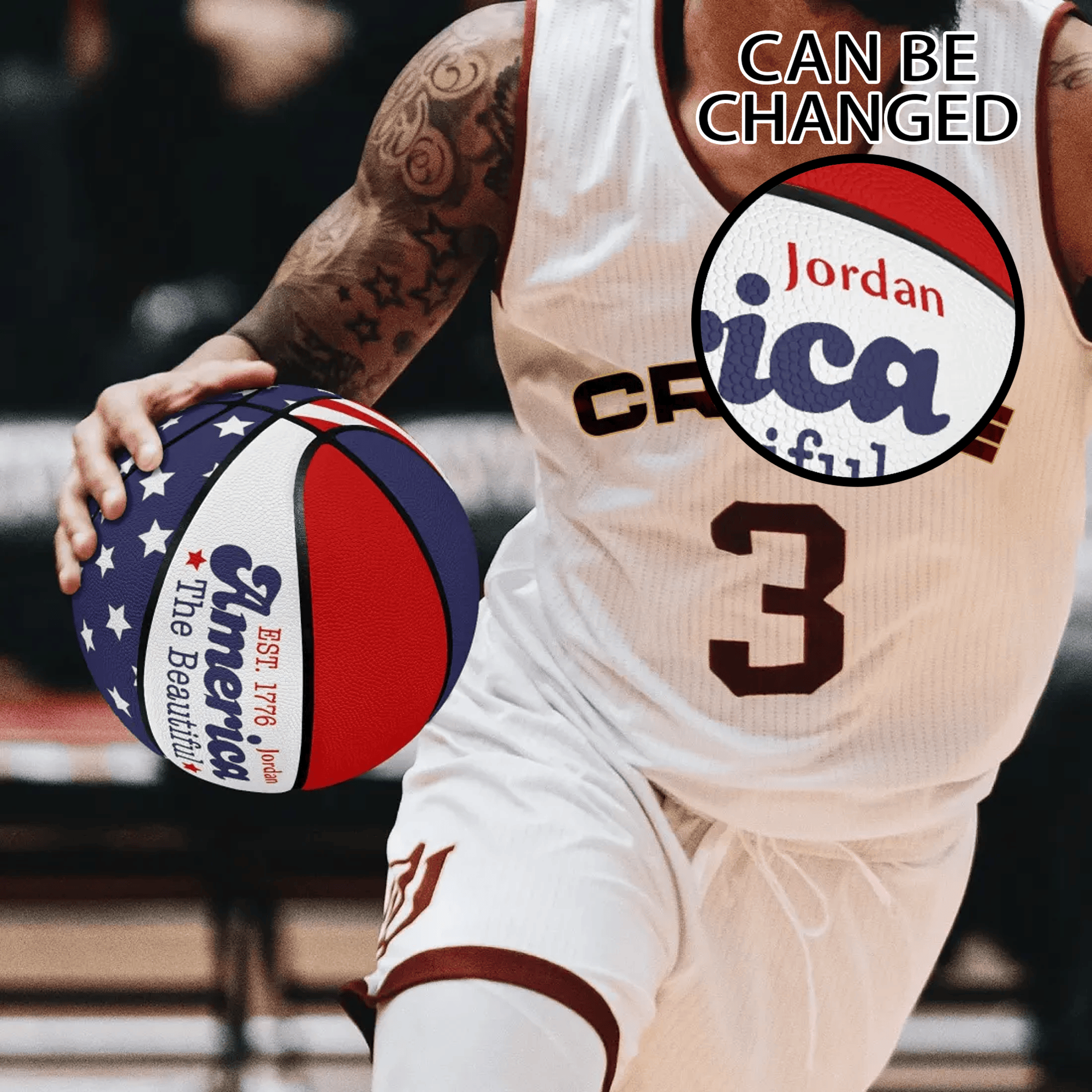 American Flag Patriotic Basketball