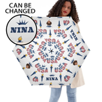 Personalized Patriotic Auto Open Close Umbrella - full view held by woman | Our Phoenix Rise
