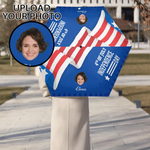 Personalized 4th of July American Flag Umbrella - person holding, full view | Our Phoenix Rise