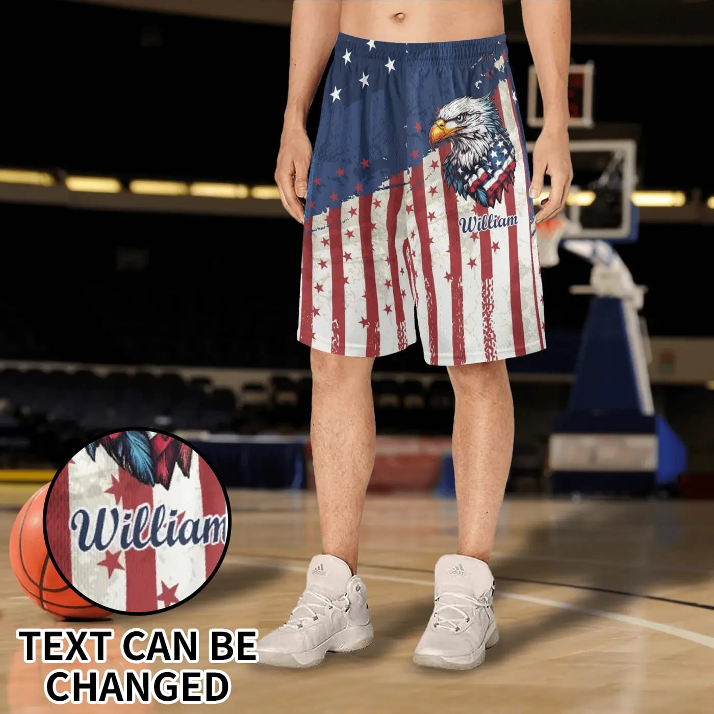 Personalized American Flag Basketball Shorts Multi S-4XL