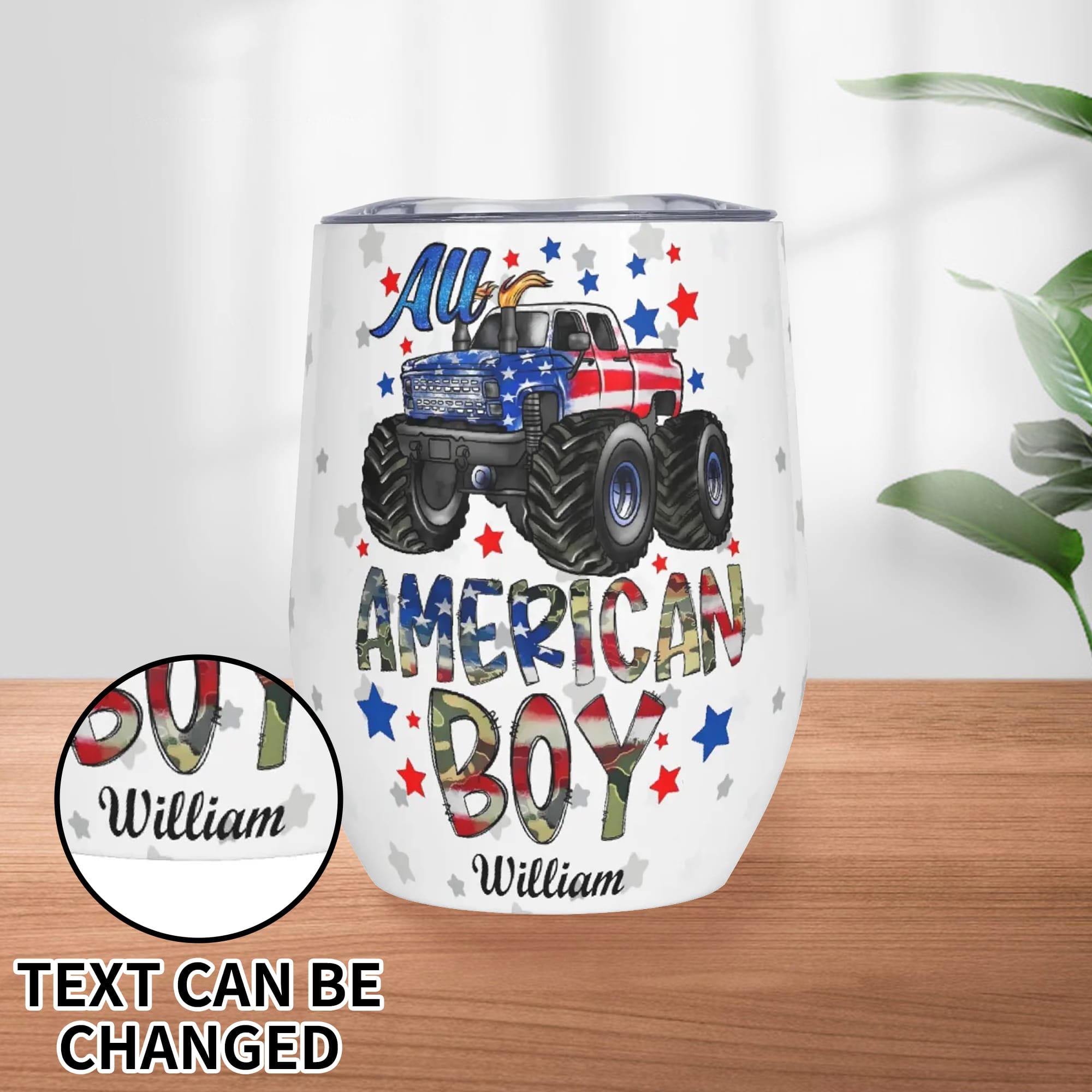 12oz Wine Americana Tumbler Wine Glasses with Lid for Cold & Hot Drinks
