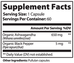 Ashwagandha with Black Pepper Capsules 60 Count