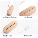 Personalized Custom Name Acrylic LED Night Light - diagram showing product dimensions | Our Phoenix Rise