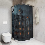 Haunted Victorian Manor Shower Curtain - Gothic Halloween Bathroom Decor