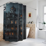 Haunted Victorian Manor Shower Curtain - Gothic Halloween Bathroom Decor
