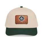 Baseball Cap — Leather Patch “I’m Perfectly Fine” Star Emblem