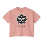 Women's Boxy Tee — Personalized Star Logo 'Jasmine' Crop Tee with 'Dream Big' Back
