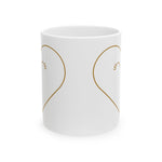 Minimal Line Heart Mug | Ceramic Coffee Cup