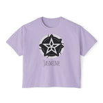 Women's Boxy Tee — Personalized Star Logo 'Jasmine' Crop Tee with 'Dream Big' Back