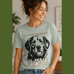 Golden Retriever Shirt for Dog Lovers - Woman wearing light green tee | Our Phoenix Rise