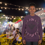 Lunar Phases Moth Sweatshirt | Moon Cycle Graphic Pullover