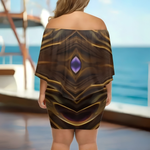 Abstract Print Off Shoulder Dress - off shoulder neckline detail | Our Phoenix Rise