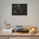 Horror Creature Poster | Rolled Poster, Dark Cave, Creepy Skeleton Figure