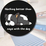 Sleeping Dog Lover Round Wood Sign - Cozy home office desk styling | Our Phoenix Rise