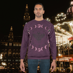 Lunar Phases Moth Sweatshirt | Moon Cycle Graphic Pullover