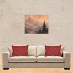 Misty Mountain Sunrise Canvas Wall Art - Peaceful Nature Decor | Americana